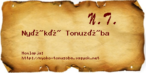 Nyókó Tonuzóba névjegykártya